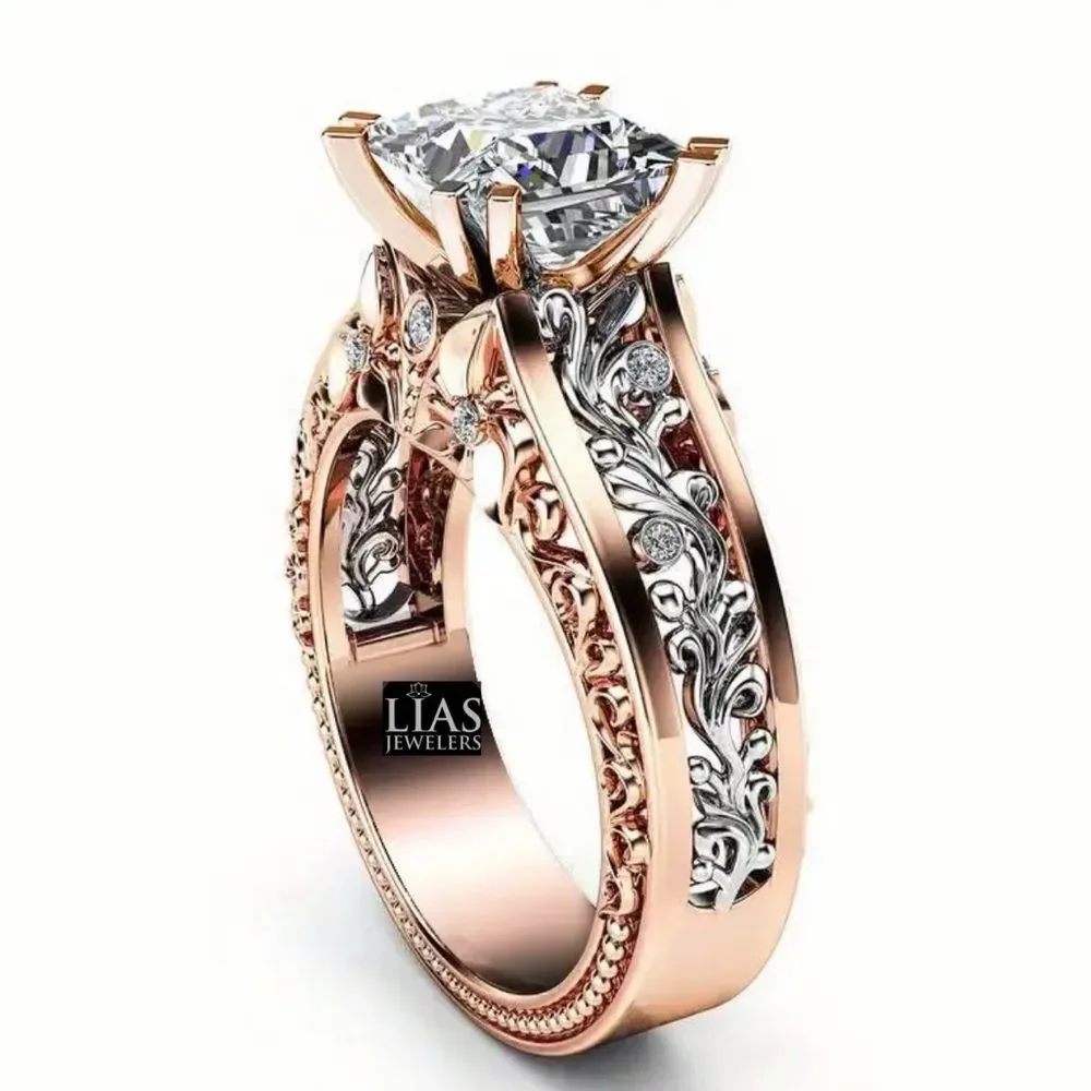 New 18k rose/white gold engagement ring